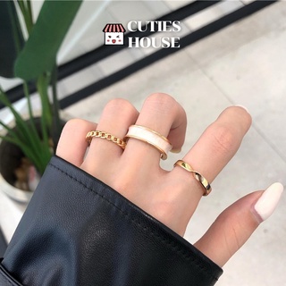 Set nhẫn nữ 3 món xà cừ thời trang cá tính Cuties House R004