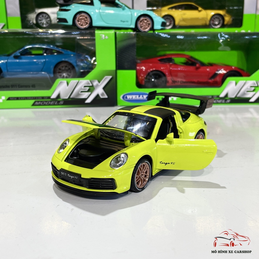 Mô hình xe ô tô Porsche 911 Targa 4s Weissach có mui tỉ lệ 1:32 hãng Alloy 2 màu