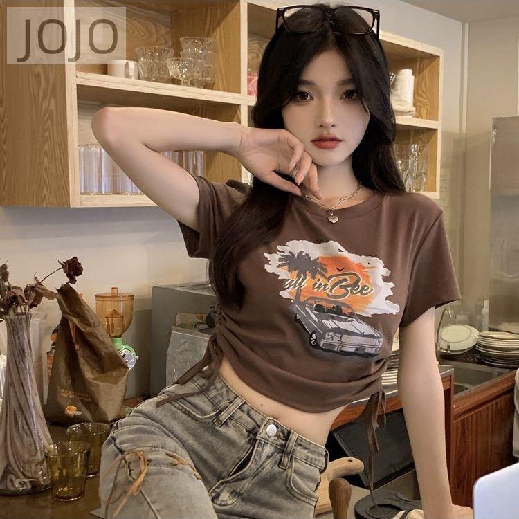 Áo Thun Tay Ngắn Dáng Ôm In Chữ Thời Trang Cho Nữ