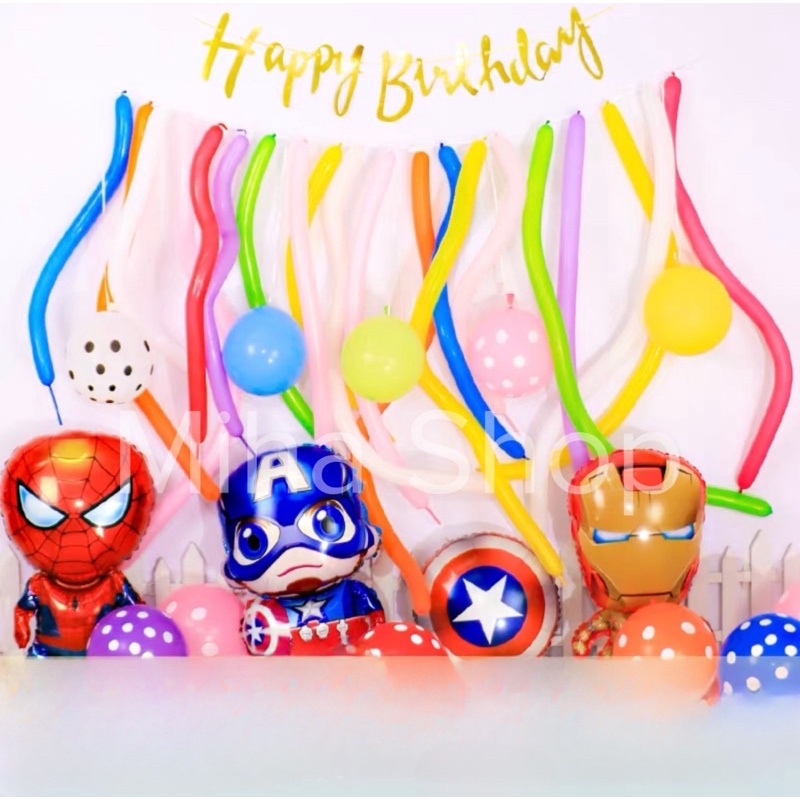 Sét bóng dài và tròn dễ trang trí tại nhà, quán ăn, cafe kid cho sinh nhật bé trai bé gái nhiều chủ đề