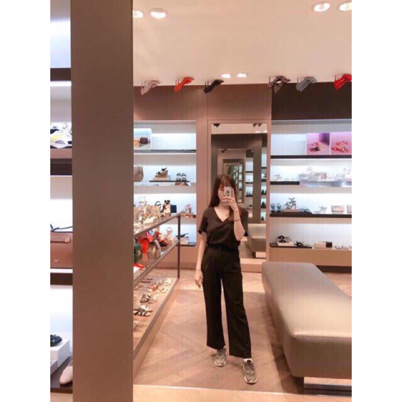 Quần đũi nữ,quần ống suông lưng cao,dây kéo trước chun sau