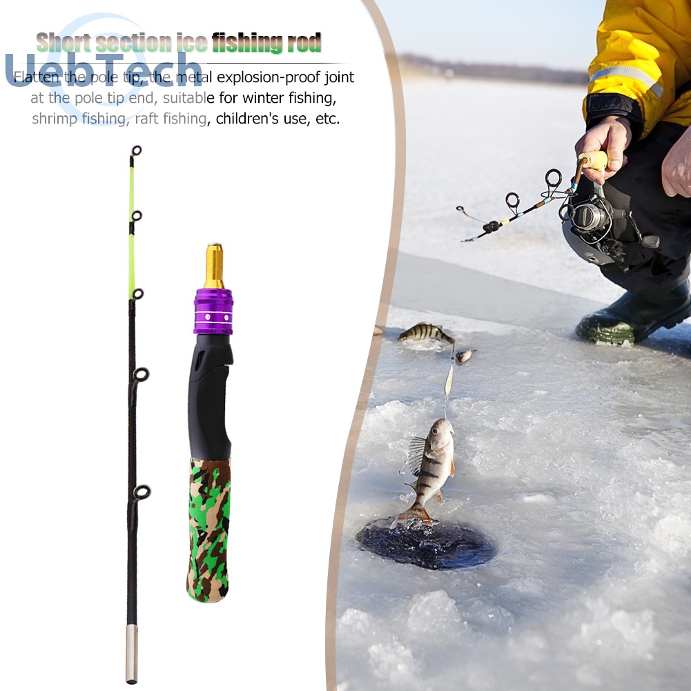 Cần câu cá trên băng chất liệu carbon và xốp eva cỡ 61cm cho trẻ em