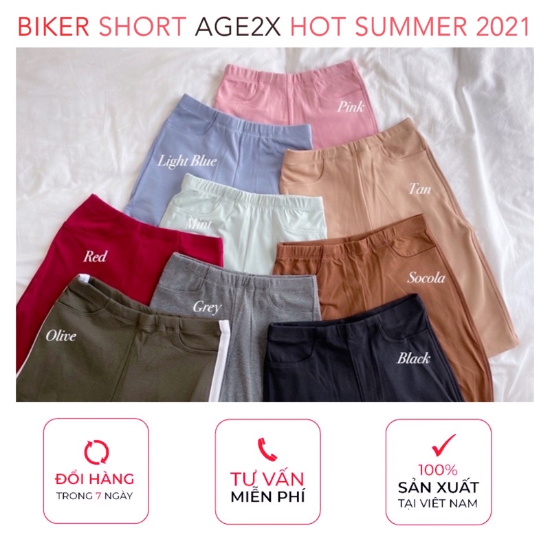 🔥 QUẦN BIKER SHORT CHÍNH HÃNG💥 Đủ Loại Đủ Màu phom chuẩn có 2 túi xéo , chất co giãn thấm hút mồ hôi