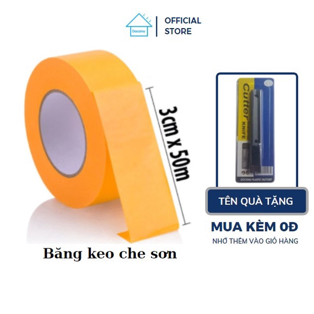 Băng keo che sơn vàng 3cm x 50m dày 0.11mm Doconu