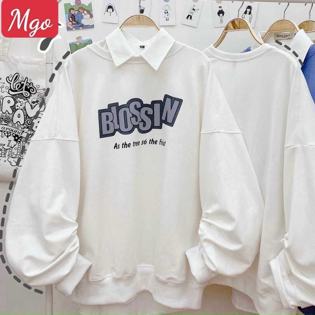Áo khoác nỉ form rộng phong cách Hàn in chữ BLOSSIN TTSLA0516 | BigBuy360 - bigbuy360.vn