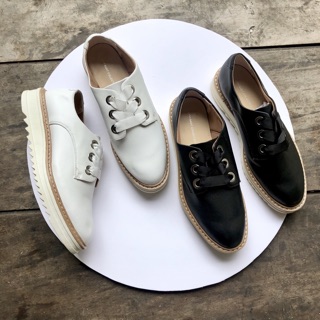 Giày oxford nữ da mềm đế flatform