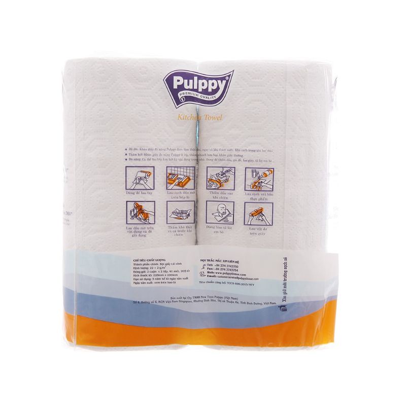 Khăn giấy bếp Đa Năng Pulppy 2 cuộn