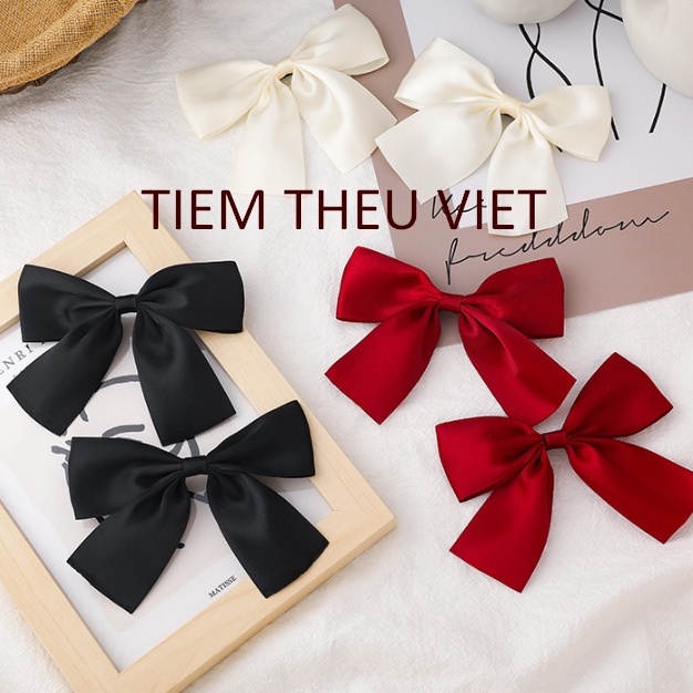 Kẹp Tóc Ruy Băng Tiểu Thư Tiệm Thêu Việt Phụ Kiện Tóc Nữ