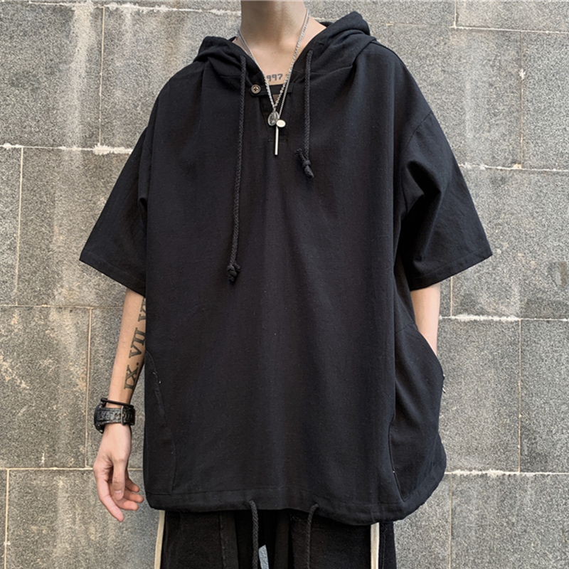 Áo hoodie ngắn tay thiết kế dáng rộng thời trang mùa hè cho cặp đôi