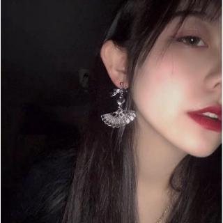 Japanese and Korean personality street punk girl fan ear bone nail ear clip bow little love Ear Stud Earring Street hip hop