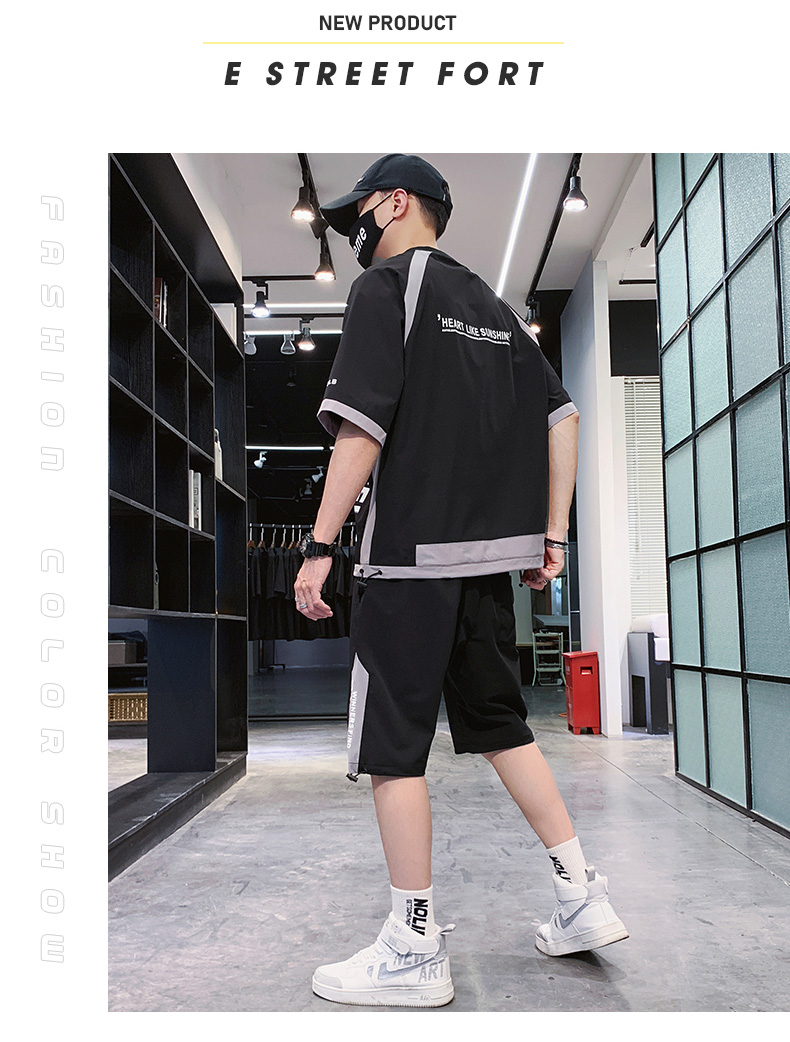 ADIDAS Set Áo Thun Ngắn Tay Cổ Tròn + Quần Dài Thể Thao Thời Trang Nam