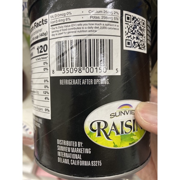 Nho khô Raisins Sunview Mỹ không hạt vị thập cẩm nhập khẩu chính hãng 425g hạt to mềm thơm ngon đều mẫu mới