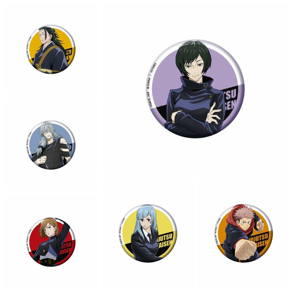 Combo 12 huy hiệu cài áo IN HÌNH Jujutsu Kaisen Chú thuật hồi chiến anime chibi dễ thương tiện lợi