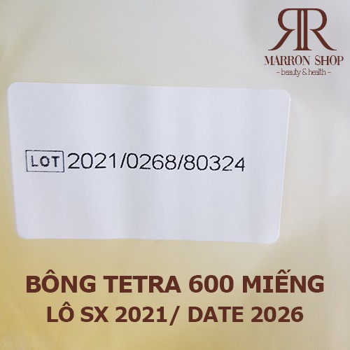 Bông tẩy trang TETRA 600 miếng - 500 miếng [Hàng Pháp - DATE 2026]