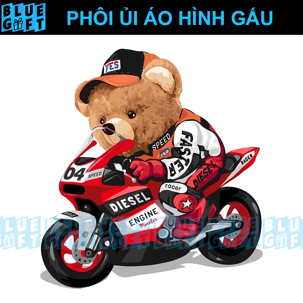 Có In Theo Yêu Cầu, Hình Ủi Gấu G1 - Blue Gift