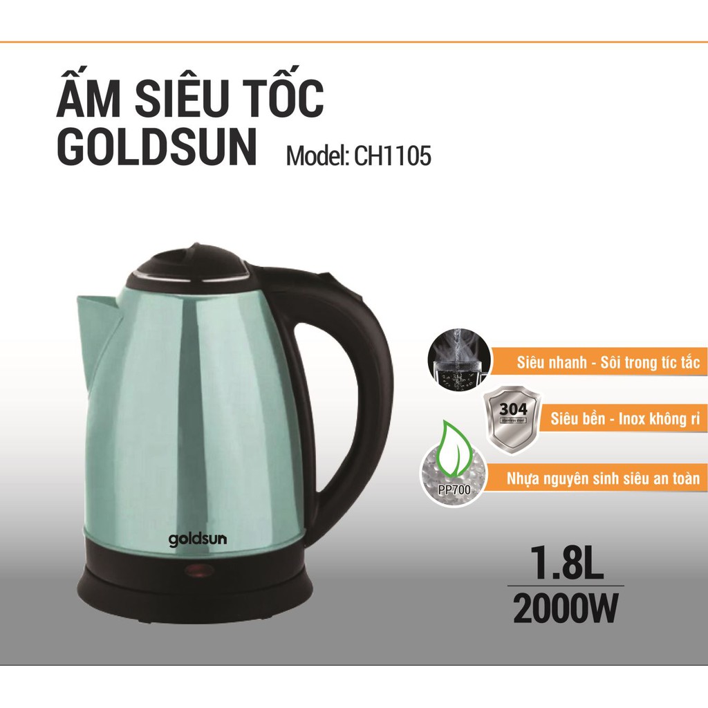 Ấm siêu tốc Goldsun 1.8L CH1105