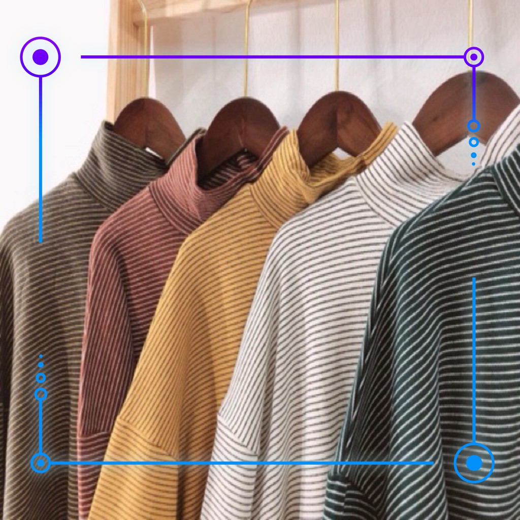 Áo nỉ kẻ cổ cao - hàng loại 1 | BigBuy360 - bigbuy360.vn