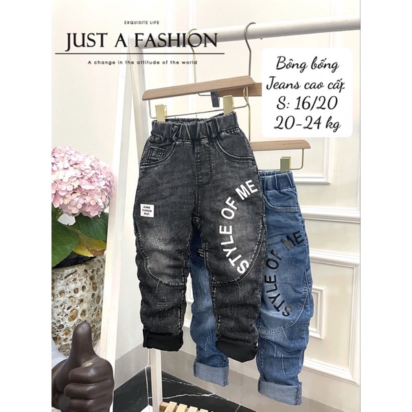 (jean baby) quần jean,quần bò dài mềm hàng qc cho bé trai(16-26kg)