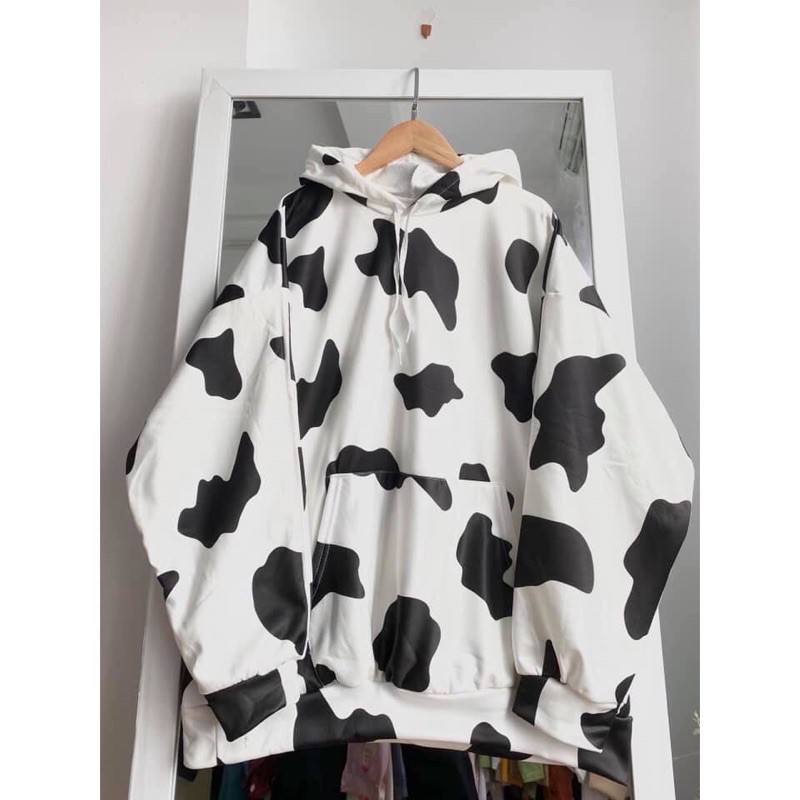 Áo Khoác Nỉ Hoodie Bò Sữa PEONYB [ FREE SHIP]🌸form rộng loang màu đen trắng oversize🌸