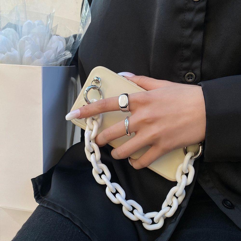 Nhẫn Thắt Nút Mặt Vuông Phong Cách Hip Hop Punk Vintage Thời Trang