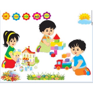 Bộ tranh góc mầm non dán tường (size to)