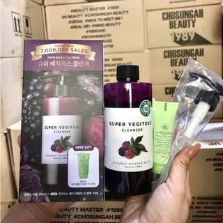 Sữa Rửa Mặt Thải Độc Sủi Bọt Rau Củ Super Vegitoks Cleanser 300ml