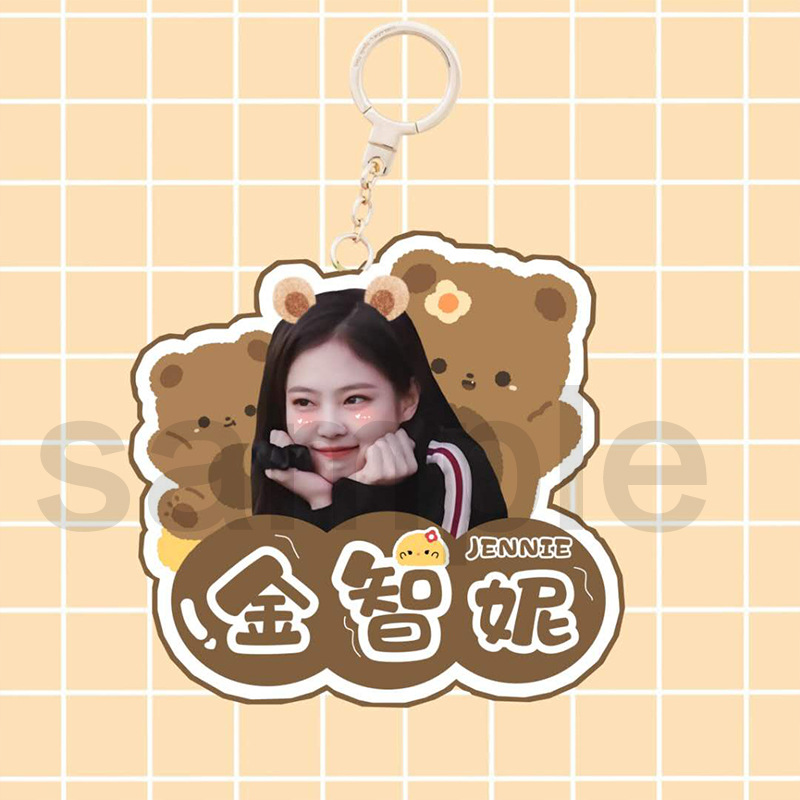 Móc khóa mặt hình ảnh nhóm Blackpink thật 2 mặt bằng acrylic