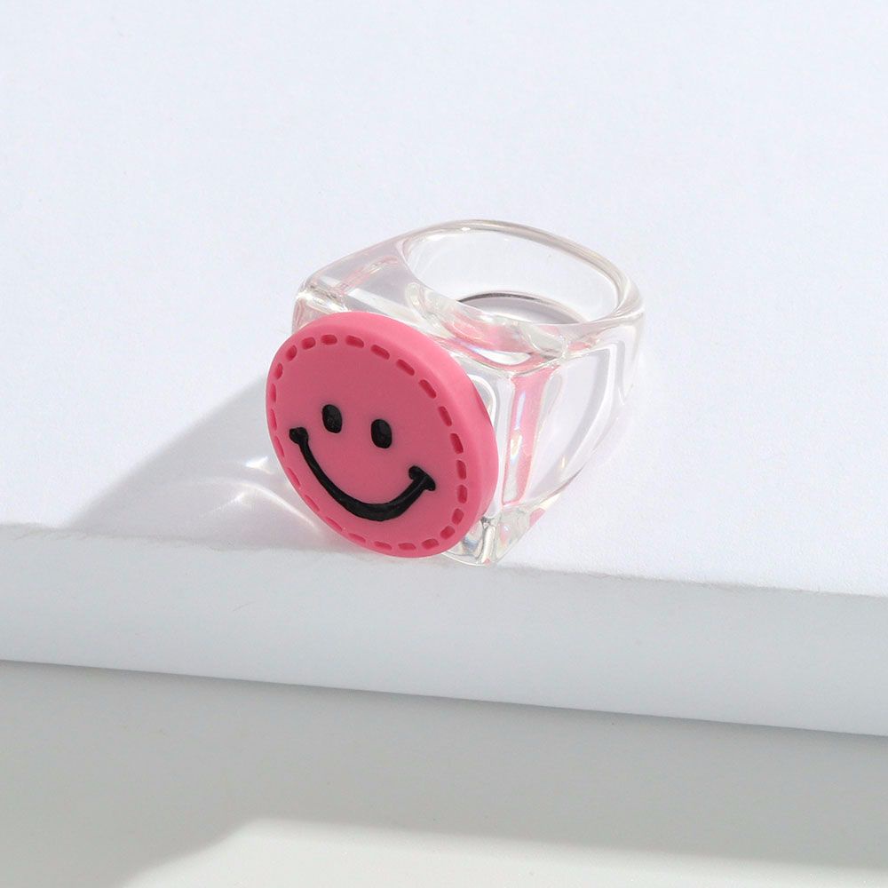 Nhẫn Đeo Ngón Tay Trong Suốt Hình Vuông / Chữ Nhật 2021 Phong Cách Hàn Quốc Ngọt Ngào Thời Trang Cho Nữ