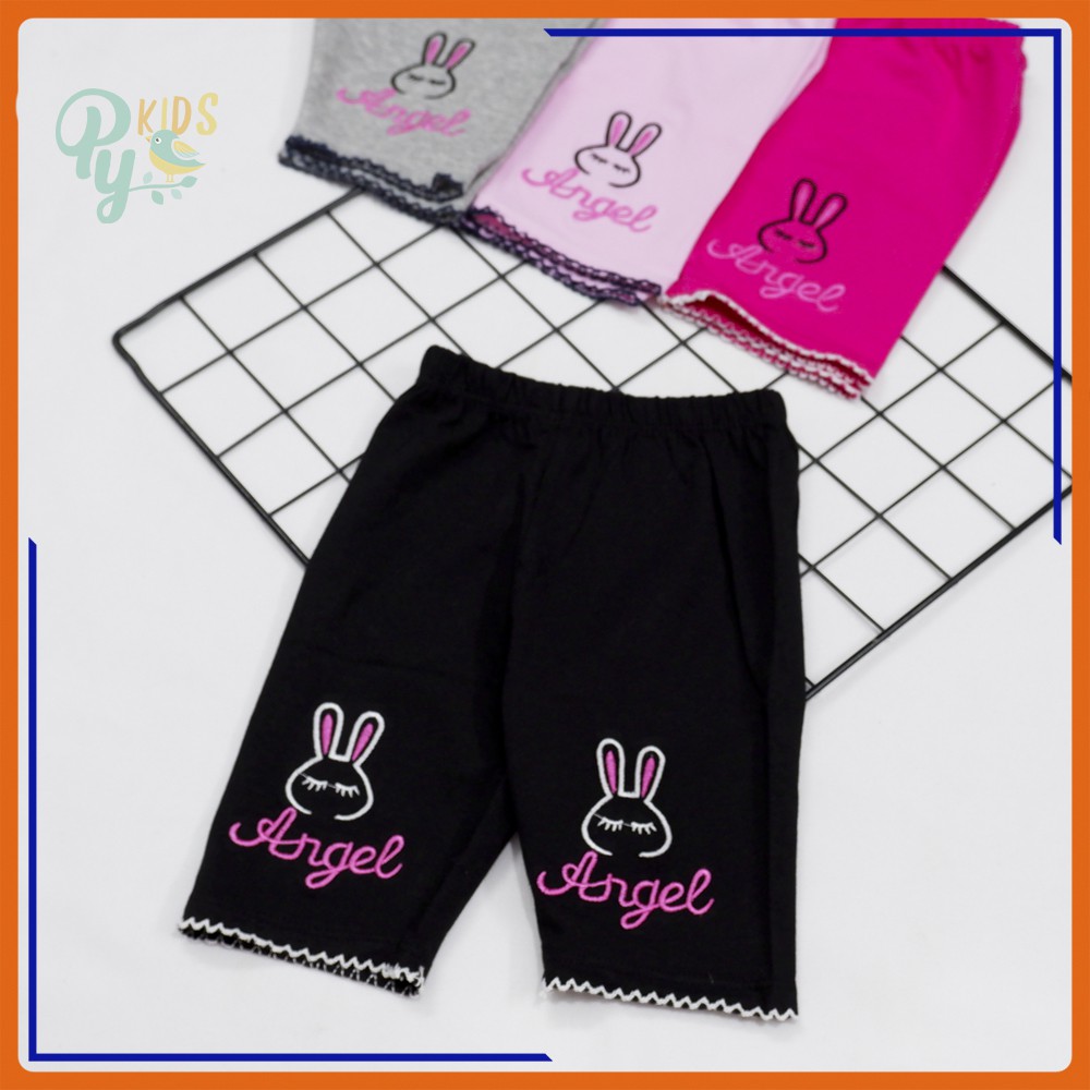 Quần legging lửng/ Quần ôm lở cotton chính phẩm hàng đẹp, thêu lai cho bé gái size 5-25 kg