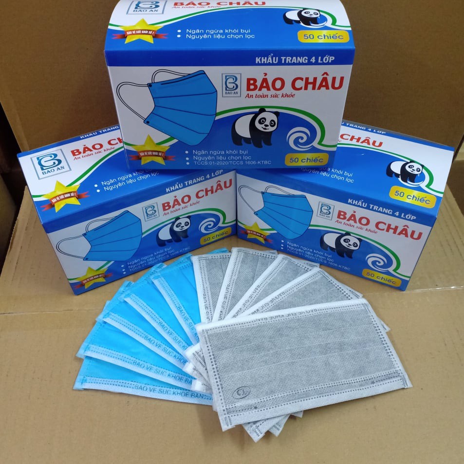 Khẩu trang y tế 4 lớp Bảo Châu (Hộp 50 cái)