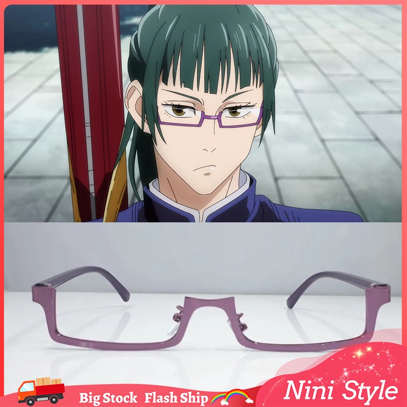 Mắt Kính Nửa Gọng Hóa Trang Anime Maki Zenin Màu Tím Cho Unisex