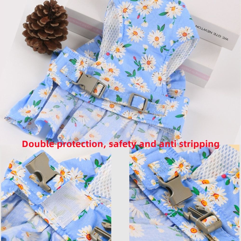 Đầm Dây Họa Tiết Kẻ Ô Đính Nơ Ngực Thời Trang Thanh Lịch Size XS-L Dành Cho Cún Cưng