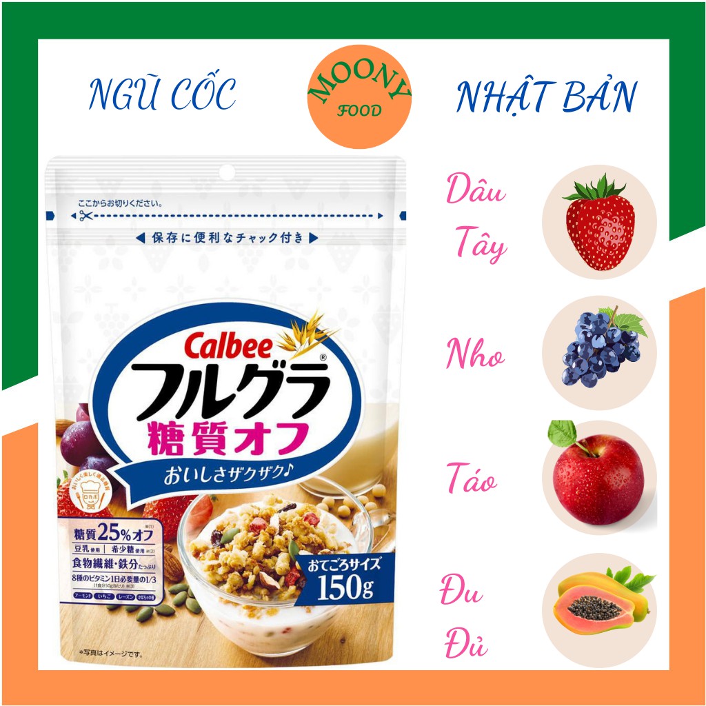 Ngũ Cốc Calbee Granola Ăn Kiêng Hỗ trợ Giảm Cân Đẹp Dáng Gói 150G