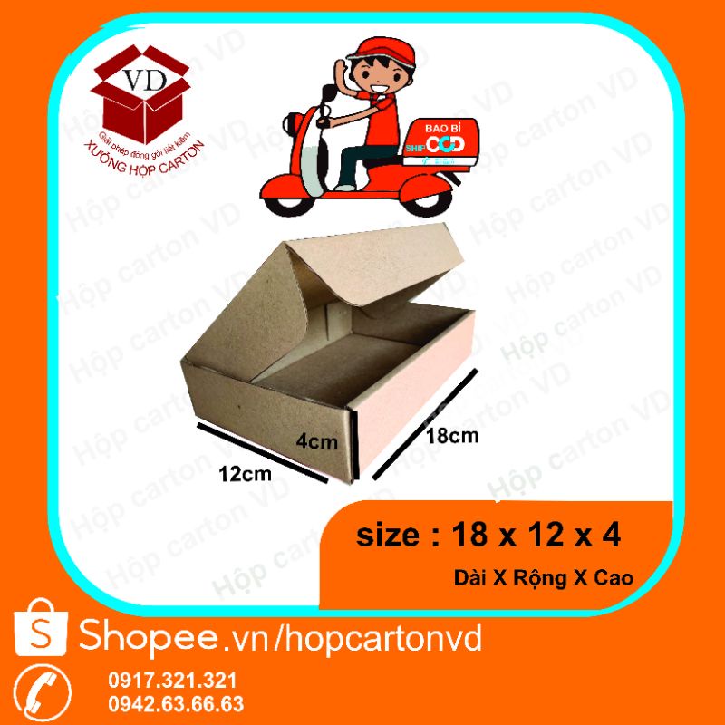 combo 100 hộp nắp gập đựng phụ kiện 18*12*4