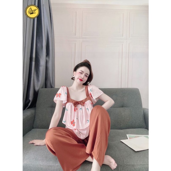 Bộ lụa latin cánh tiên hoạ tiết xinh xắn | BigBuy360 - bigbuy360.vn