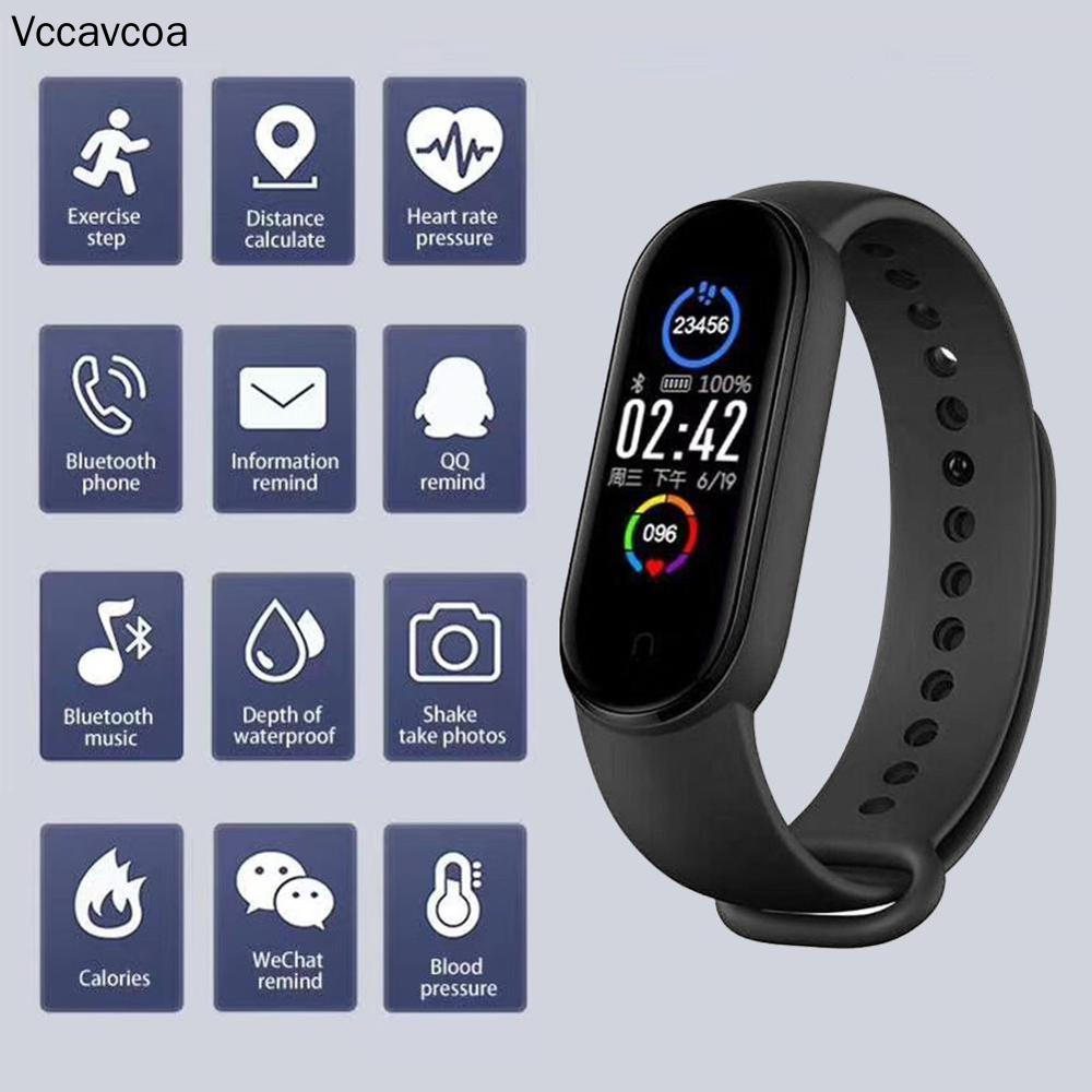 Vòng tay thông minh bluetooth đo nhịp tim huyết áp pk xiaomi miband 5m5 cho nam nữ