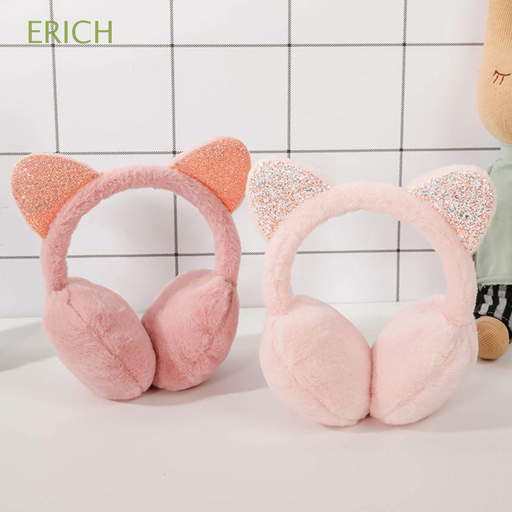 Vòng đeo tai giữ ấm phối tai mèo bằng lông nhung dày dặn mềm mại thời trang Hàn Quốc mùa đông dễ thương nhiều màu sắc