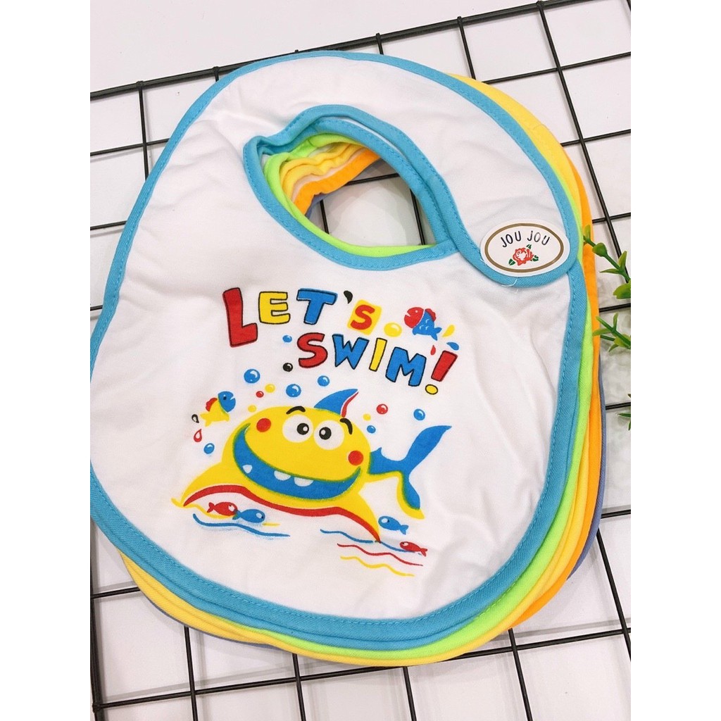Combo 3 Yếm Dán Cotton Cho Bé Ăn Dặm