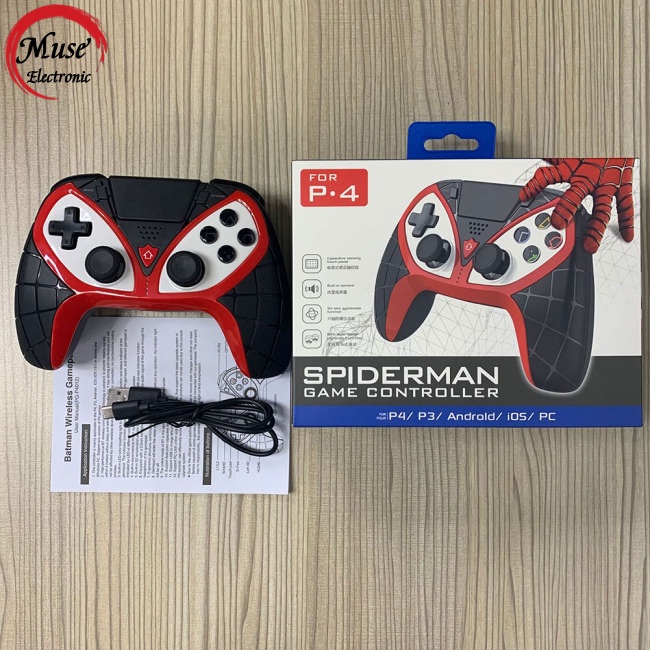 Tay Cầm Chơi Game Không Dây Pg-p4012 Spiderman Ps4 Cho Android Iphone Ps3/pc