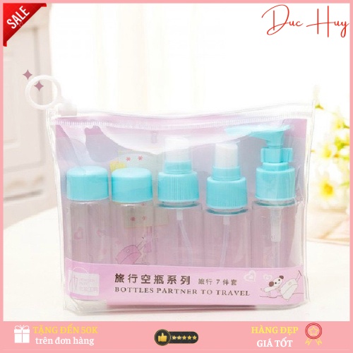 Bộ lọ chiết mỹ phẩm du lịch mini cao cấp phong cách Hàn Quốc 5 món - King