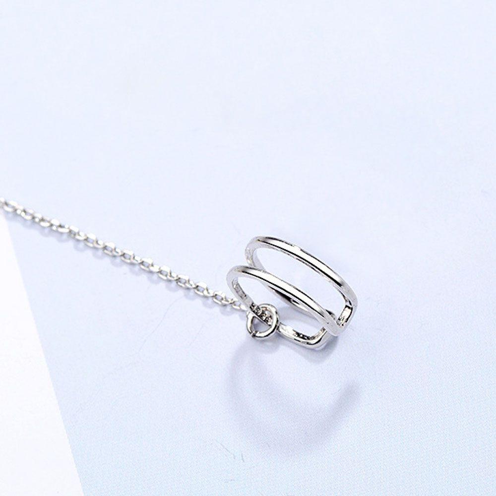 Bông Tai Dạng Kẹp Hình Tròn Phối Dây Xích Thời Trang Cho Nữ