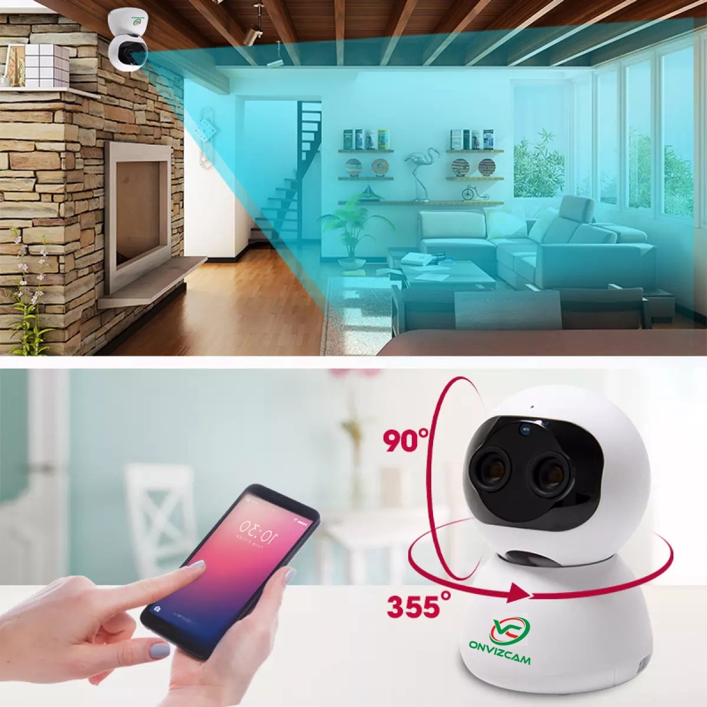 Camera ONVIZCAM RB20 wifi robot mắt kép siêu zoom 10x sử dụng app Carecam pro- BH chính hãng 12 tháng | BigBuy360 - bigbuy360.vn