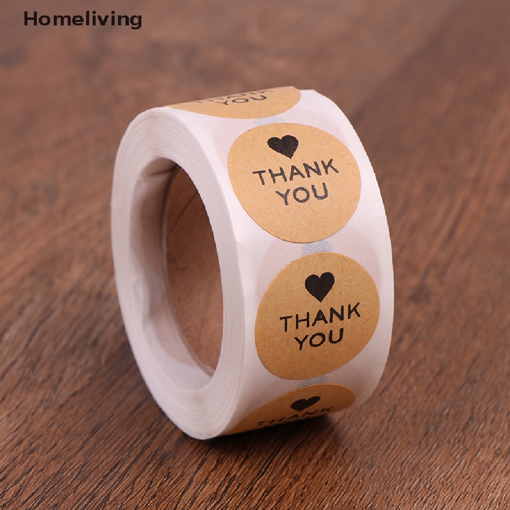 Cuộn 500 Miếng Dán In Chữ thank you with heart Trang Trí Sổ Tay diy