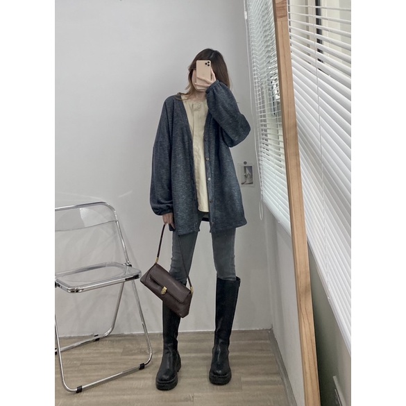 Áo Cardigan nỉ bông cotton ( Ảnh thật )