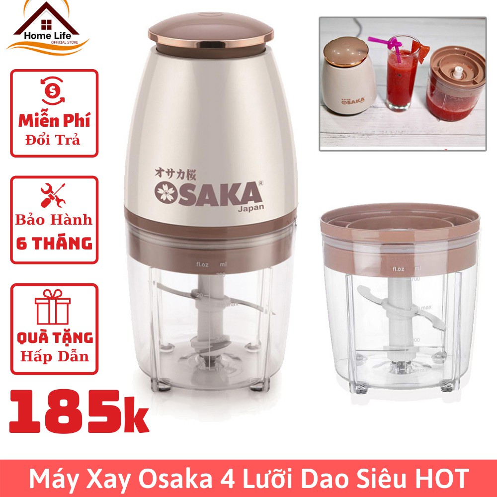 Máy Xay Sinh Tố Cầm Tay Đa Năng Osaka Nhật Bản 4 Lưỡi Dao Tiện Dụng - Chính Hãng Hàng Cao Cấp