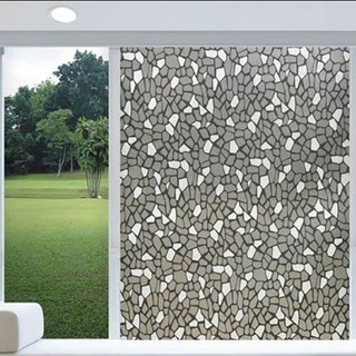 DECAL DÁN KÍNH MỜ MẢNH GHÉP TRẮNG ĐEN