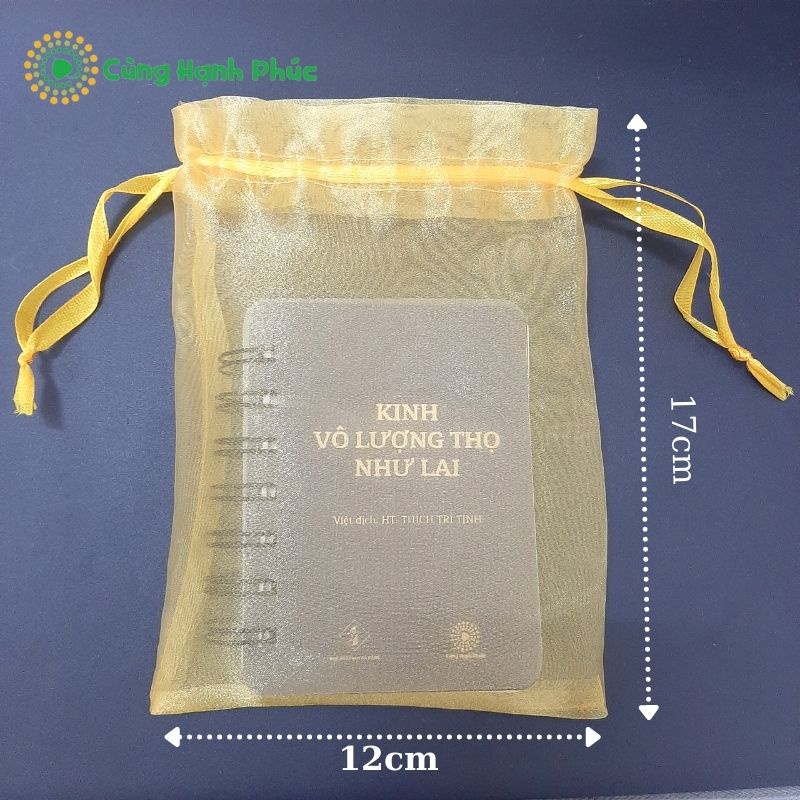 Túi Voan Dây Rút Đựng Quà Tặng Màu Vàng Kích Cỡ 12x17cm