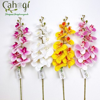 Hoa giả - Cành Lan Cao Su Giả 9 Bông Cỡ Lớn