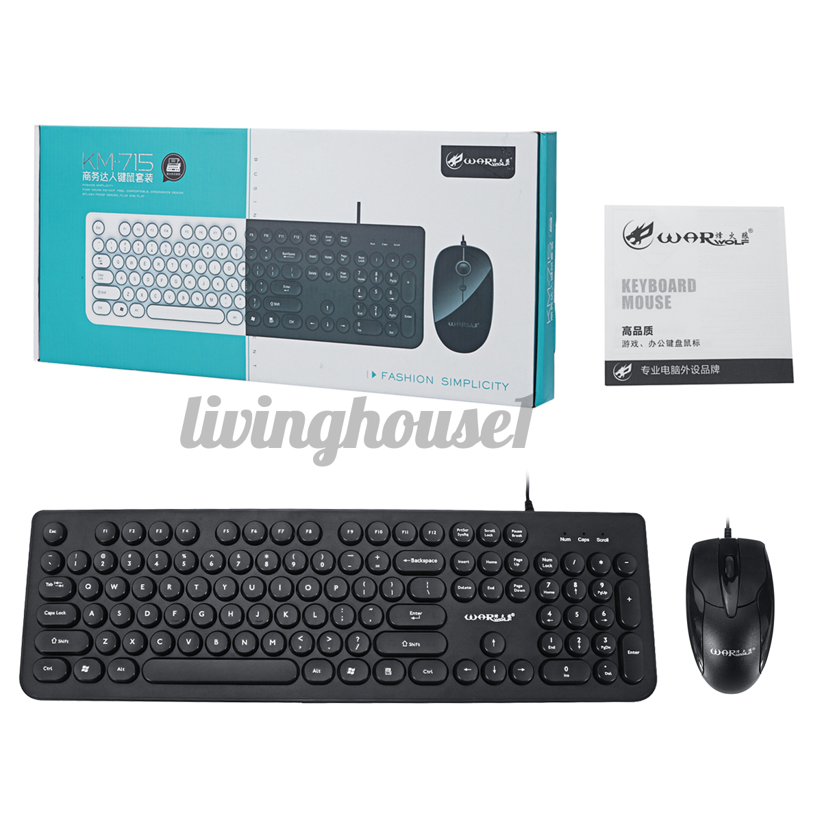 Bộ Bàn Phím Và Chuột Có Dây 104 Nút Bấm 3 Mức Dpi | BigBuy360 - bigbuy360.vn
