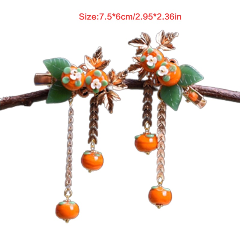 Flgo Kẹp Tóc Tua Rua Hình Quả Hồ Lô Trang Trí Hán Phục Dành Cho Trẻ Em